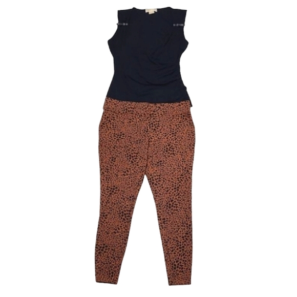 Lands' End Starfish Ankle Legging Leopard Print Mid Waist Rise Crop Yoga Pants - Picture 17 of 17